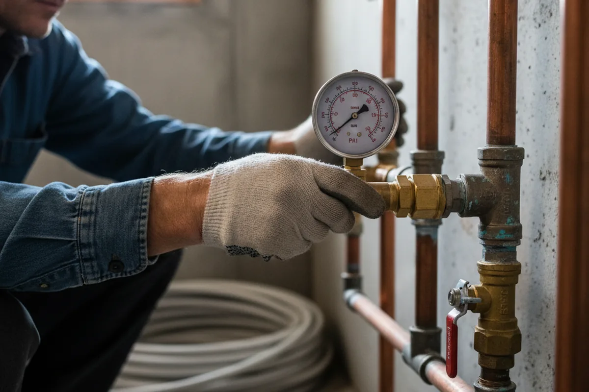 Pressure testing a repaired line during Water Line Repair in Auburn University