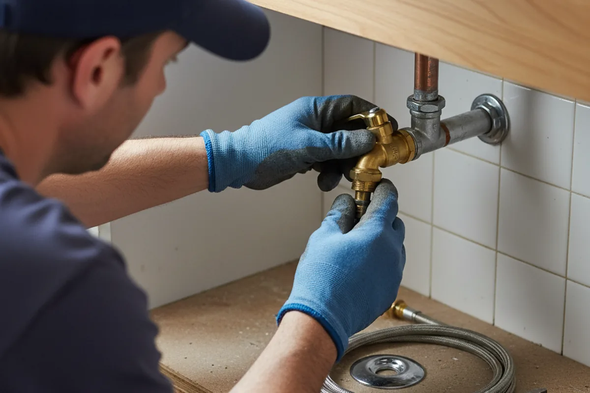 Shutoff valve and fitting work during Faucet and Fixture Repair in Auburn University